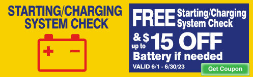 FREE Battery Inspection & up to $15 Rebate on Select Batteries
