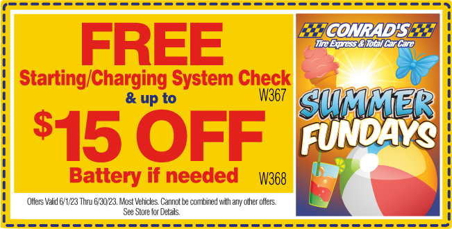 FREE Battery Inspection & up to $15 Rebate on Select Batteries