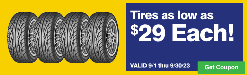 Tires as low as $29 Each!
