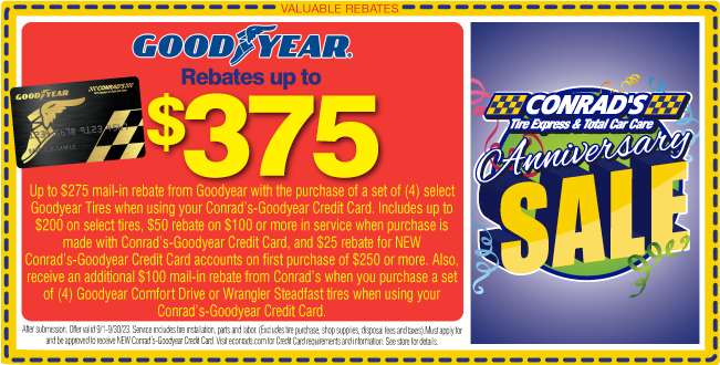 Goodyear Rebates Up To $375