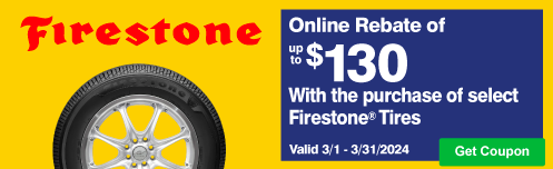 Firestone Up to $130 off when using CFNA credit card