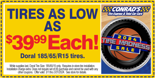 Tires as low as $39.99 Each!