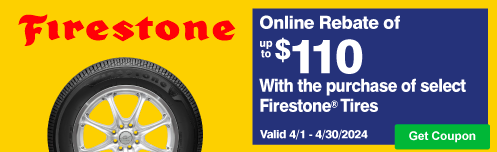 Firestone Up to $110 off when using CFNA credit card