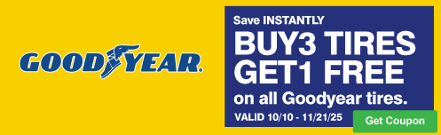 Goodyear Buy 3 Get 1 Free Plus Up to $100 Mail-In Rebate