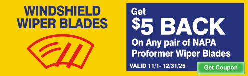 Claim a $5 Visa Prepaid Card with NAPA Proformer Wiper Blades