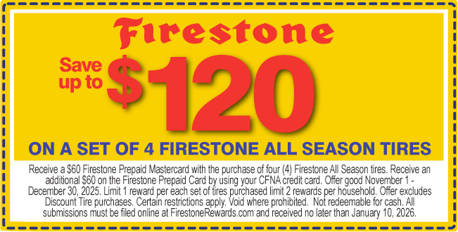 Firestone Save up to $120