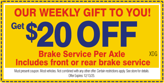 Our Weekly Gift to You - Week 2: $20 Off Brakes